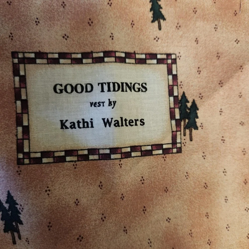 Good Tidings Christmas Vest Fabric Panel Kathi Walters Santa Snowman DIY Noel